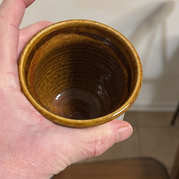 Sevierville Hand Painted Pottery Vase Trees and sunset - Picture 4 of 5